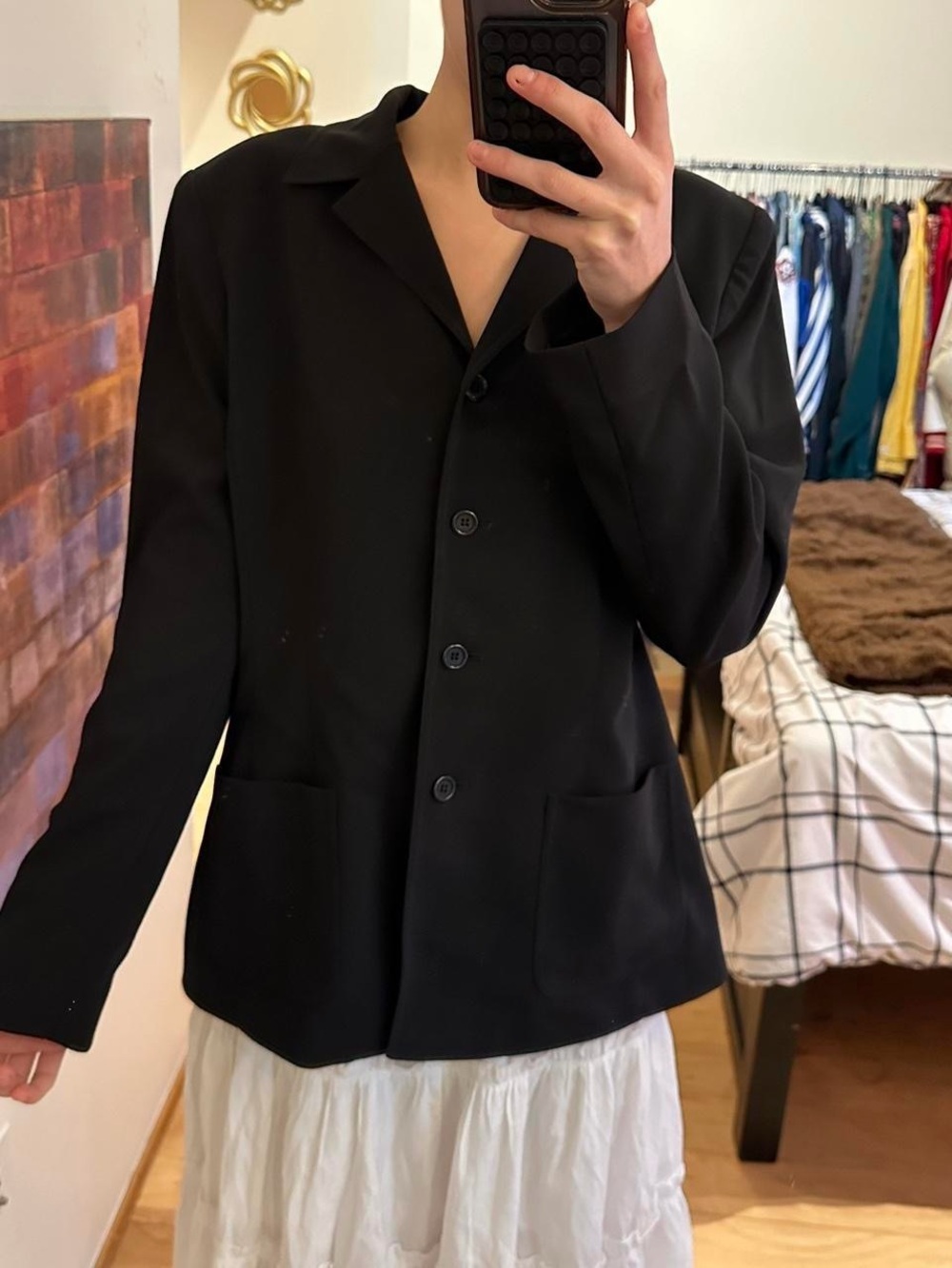 Black Single-Breasted Women's Blazer Jacket